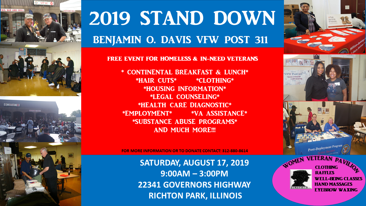 Benjamin O Davis VFW post 311 2019 Stand Down @ pin 	 VFW Post 311 - Benjamin O Davis 