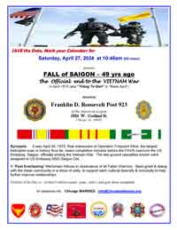 Fall of SAIGON, 49th Commemoration official end to the Vietnam War @ American Legion Post 923